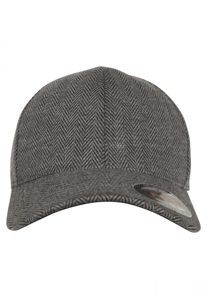 Flexfit Cap - Heringbone Melange - Black/Heather Grey - Headz Up 