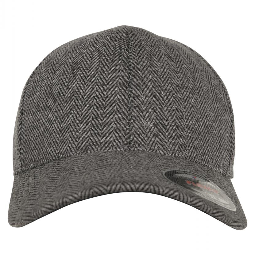 Flexfit Cap - Heringbone Melange - Black/Heather Grey - Headz Up 