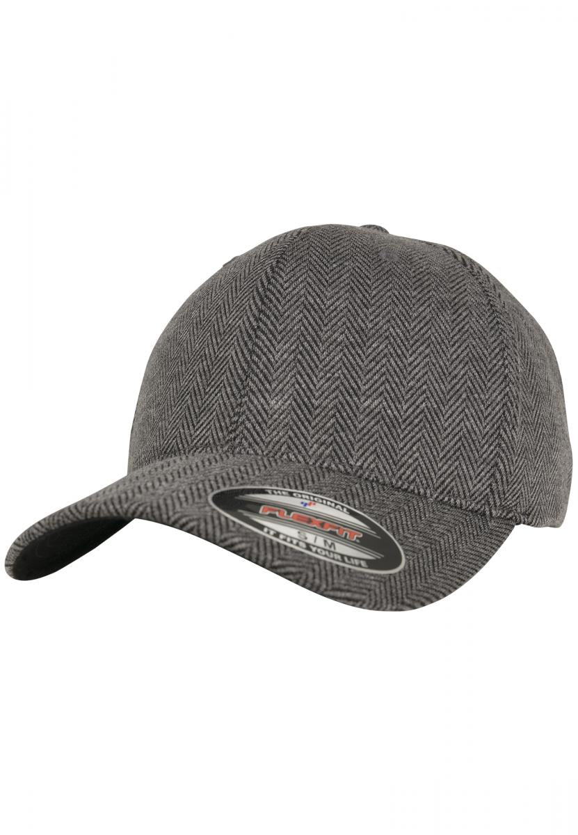Flexfit Cap - Heringbone Melange - Black/Heather Grey - Headz Up 