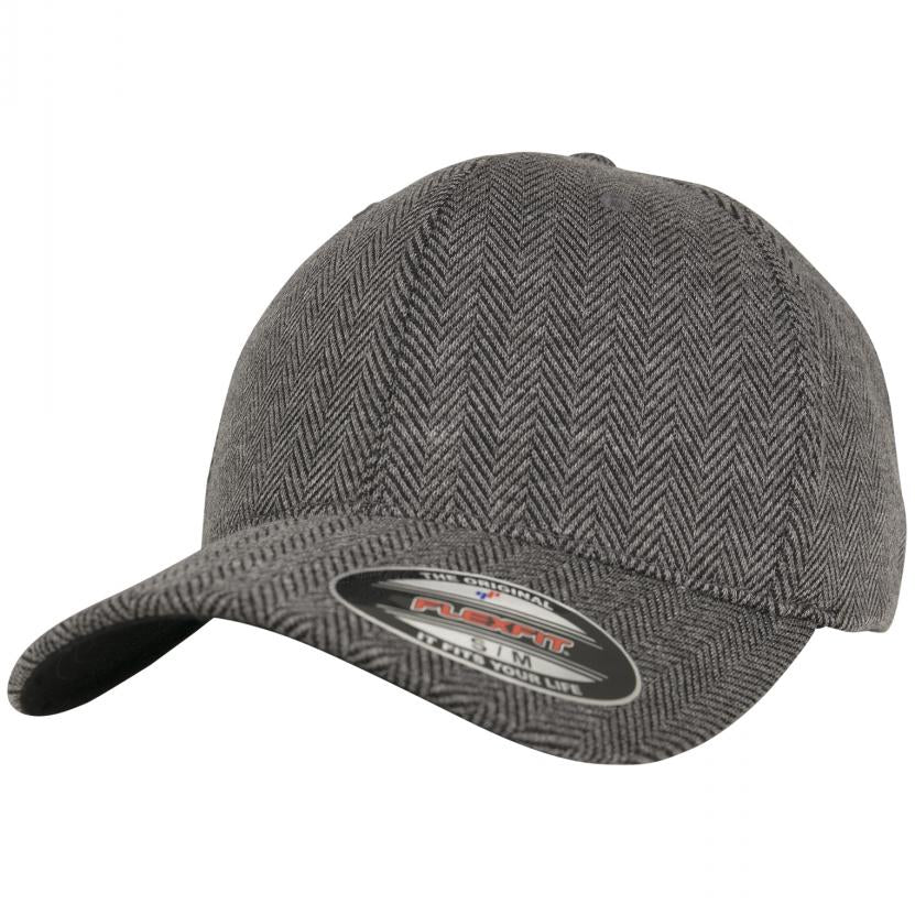 Flexfit Cap - Heringbone Melange - Black/Heather Grey - Headz Up 