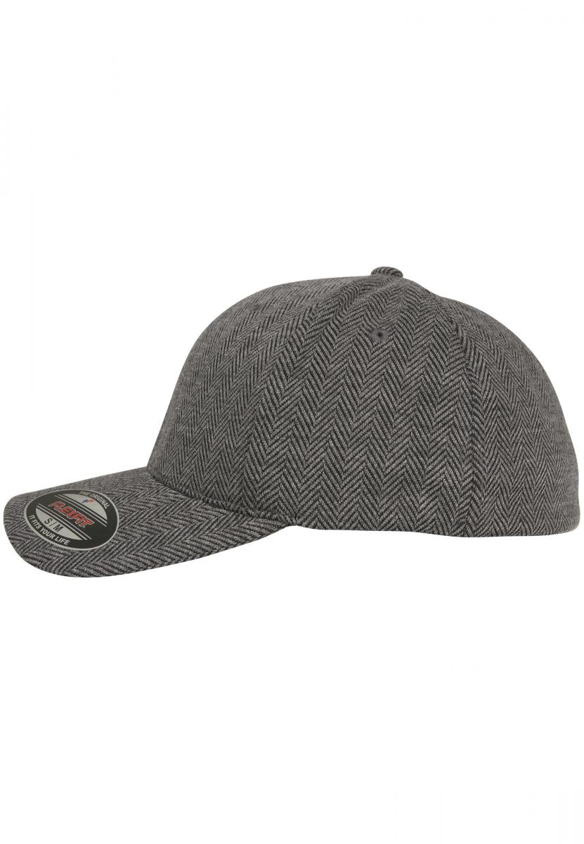 Flexfit Cap - Heringbone Melange - Black/Heather Grey - Headz Up 