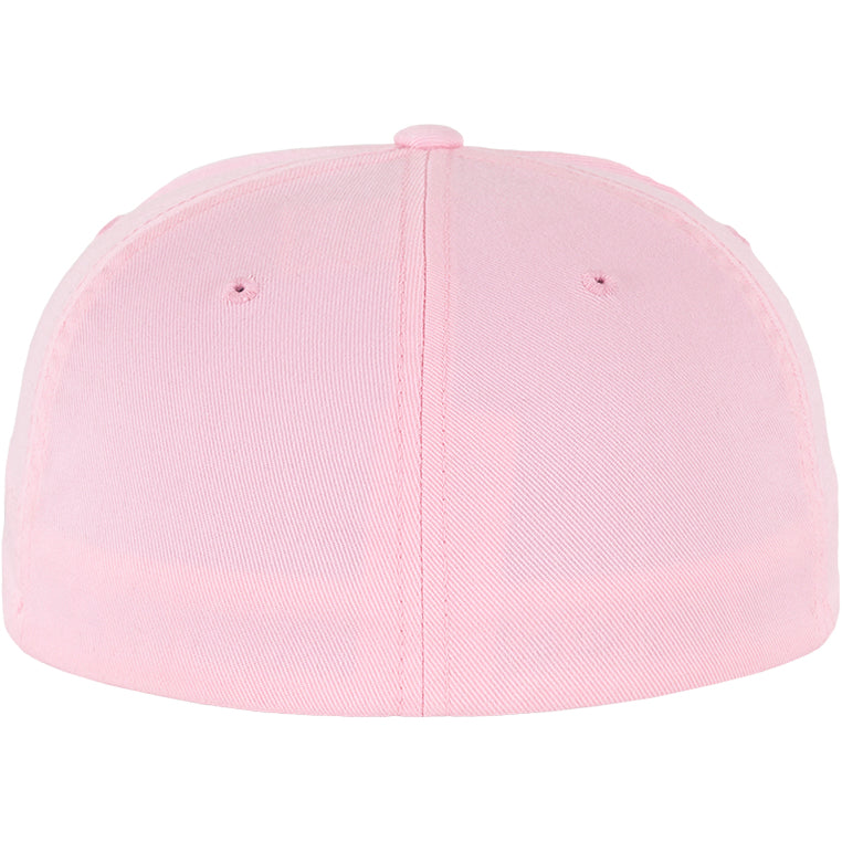 Flexfit pink cap, stilfuld og komfortabel med justerbar rem, synlig foran på billedet.