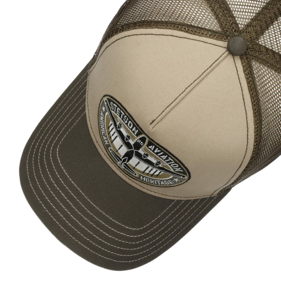 Aviation Trucker Cap - Khaki/Brown - Headz Up 