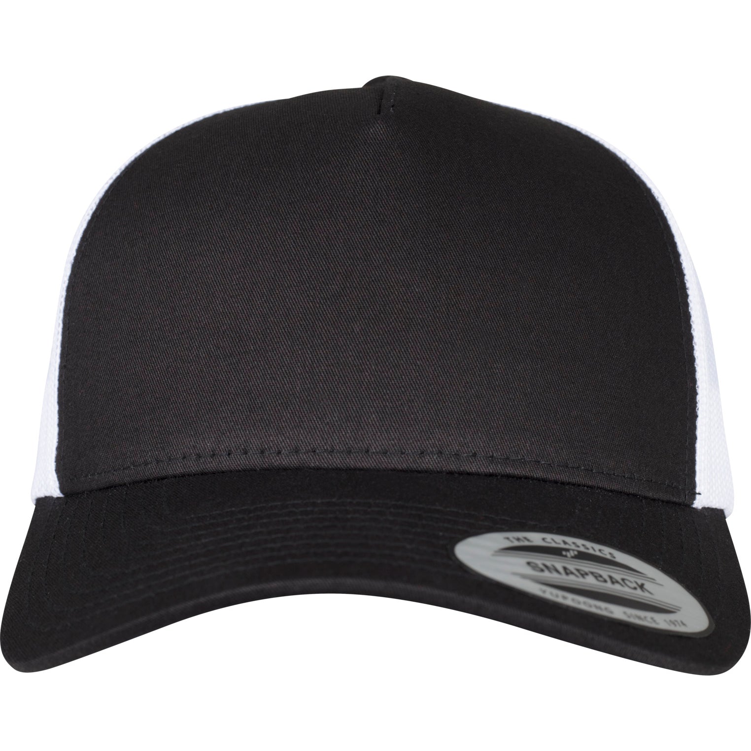 5-Panel Retro Trucker 2-Tone Cap - Black/White - Headz Up 