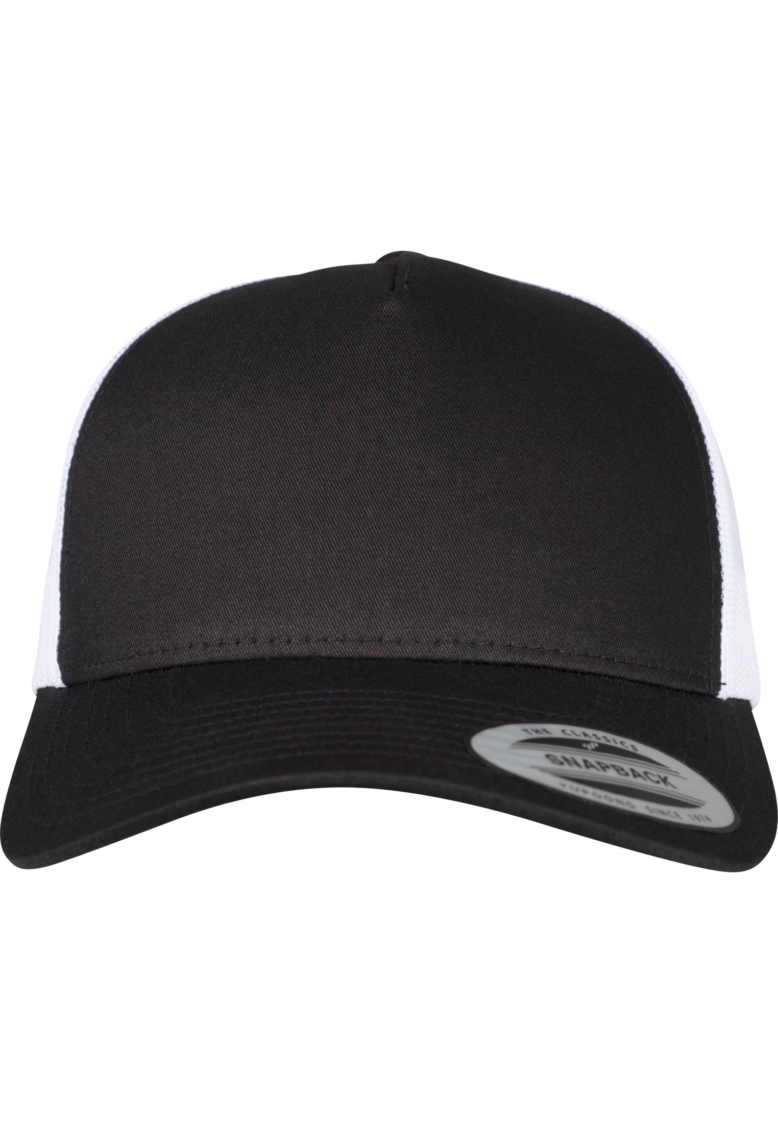 5-Panel Retro Trucker 2-Tone Cap - Black/White - Headz Up 