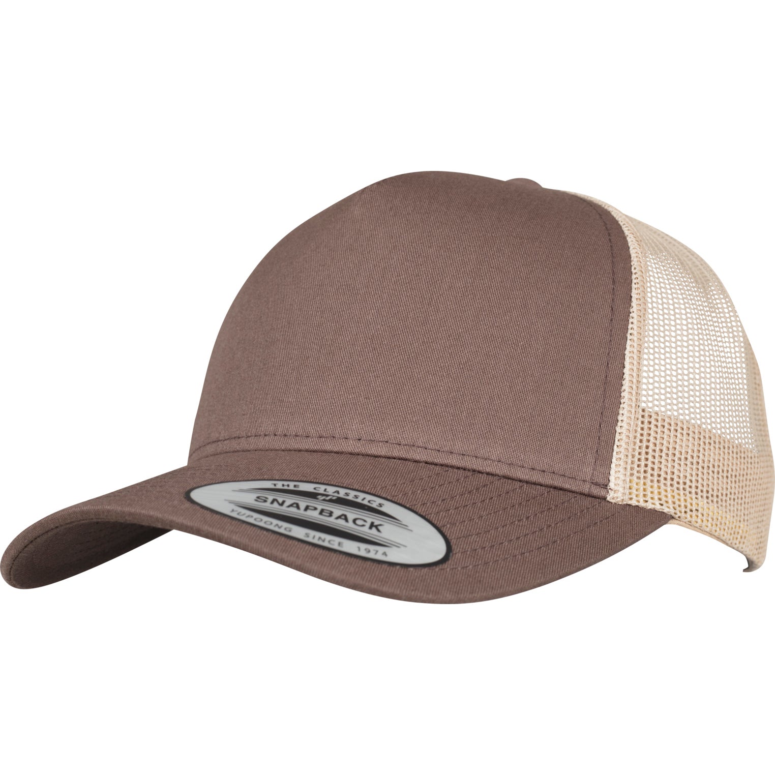 5-Panel Retro Trucker 2-Tone Cap - Brown/Khaki - Headz Up 