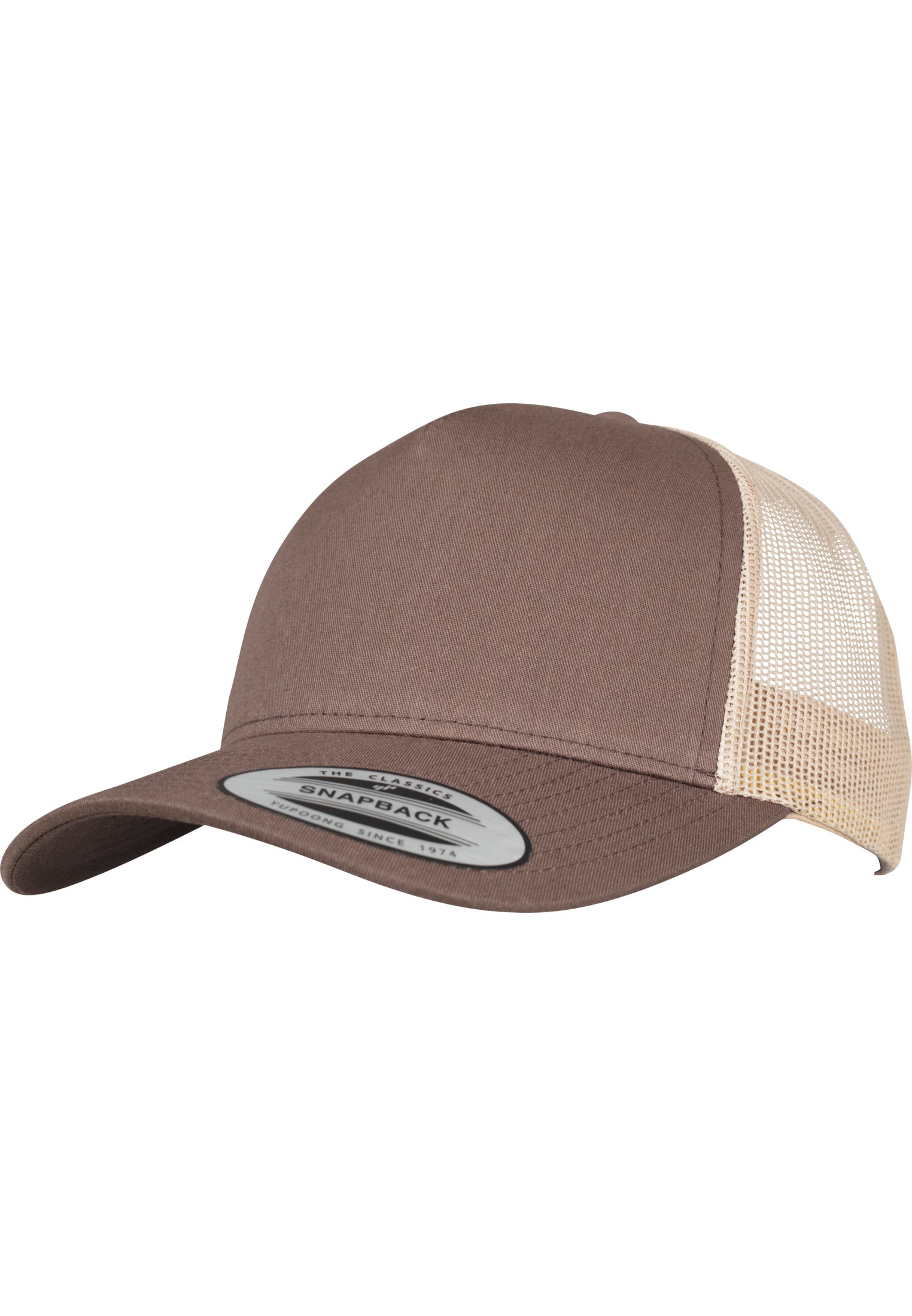 5-Panel Retro Trucker 2-Tone Cap - Brown/Khaki - Headz Up 