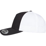 5-Panel Retro Trucker 2-Tone Cap - Black/White - Headz Up 