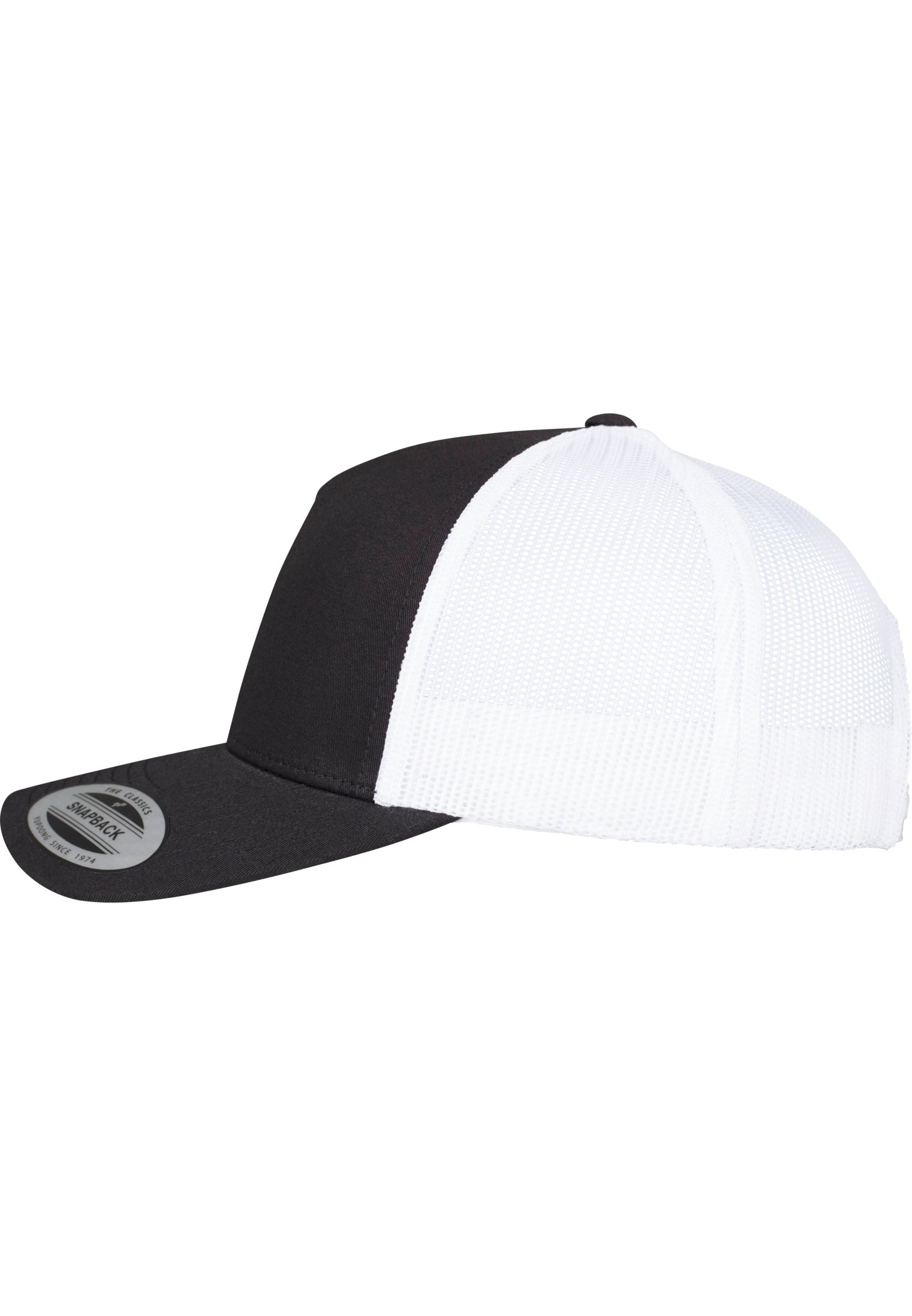 5-Panel Retro Trucker 2-Tone Cap - Black/White - Headz Up 