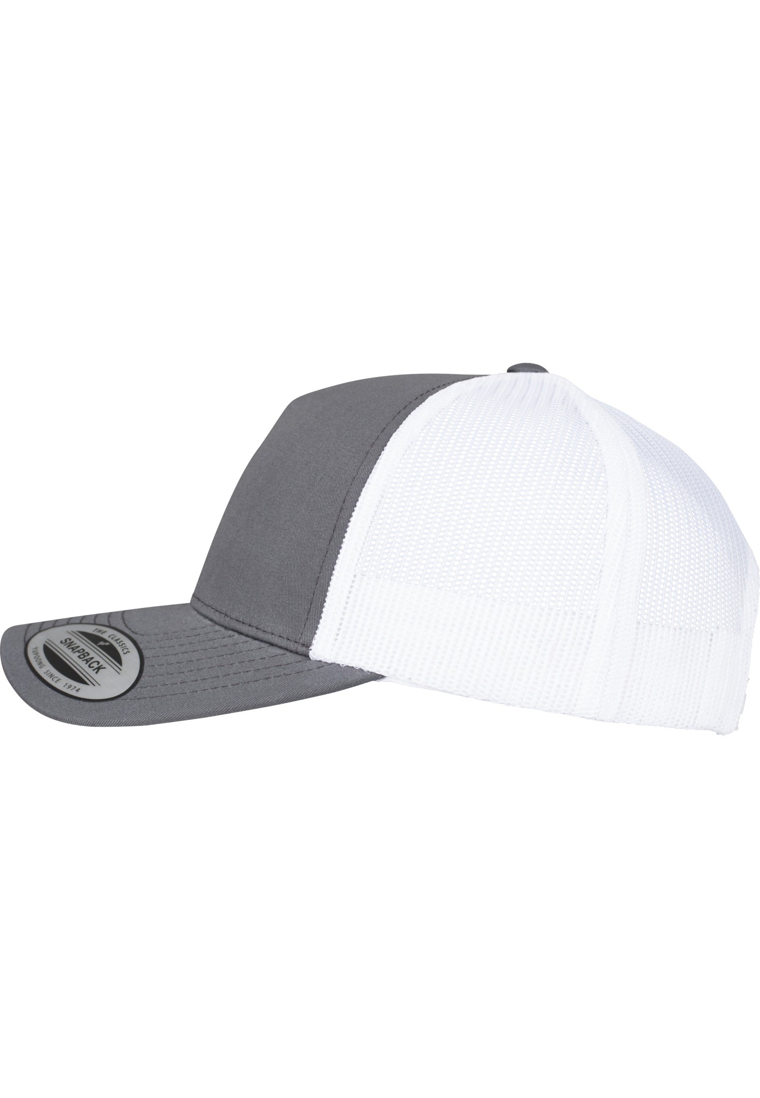 5-Panel Retro Trucker 2-Tone Cap - Charcoal/White - Headz Up 