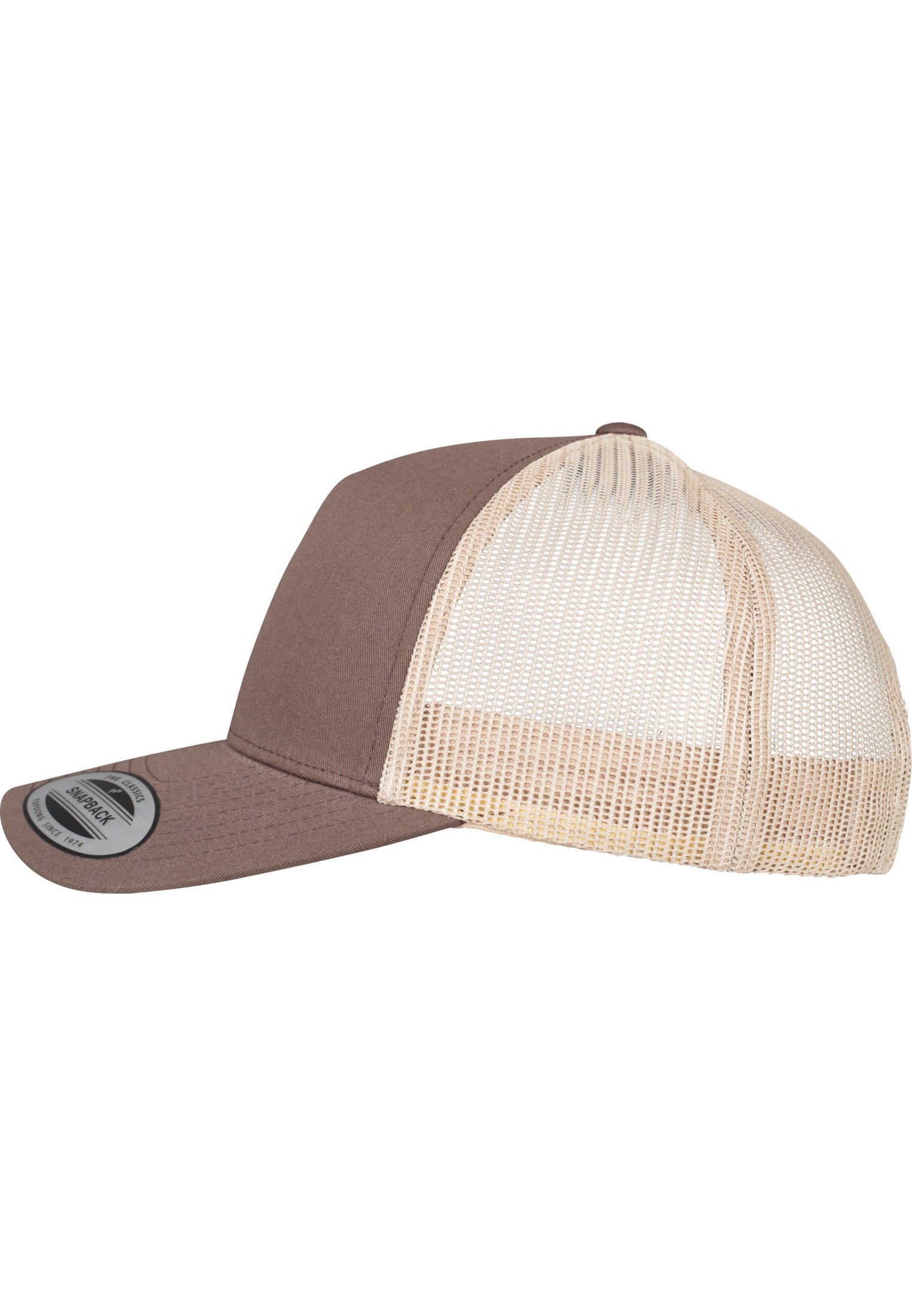 5-Panel Retro Trucker 2-Tone Cap - Brown/Khaki - Headz Up 