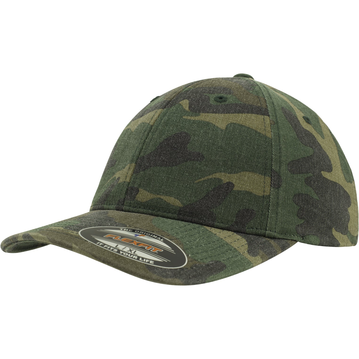 Flexfit Cap - Garment Washed Camo - Green Camo - Headz Up 