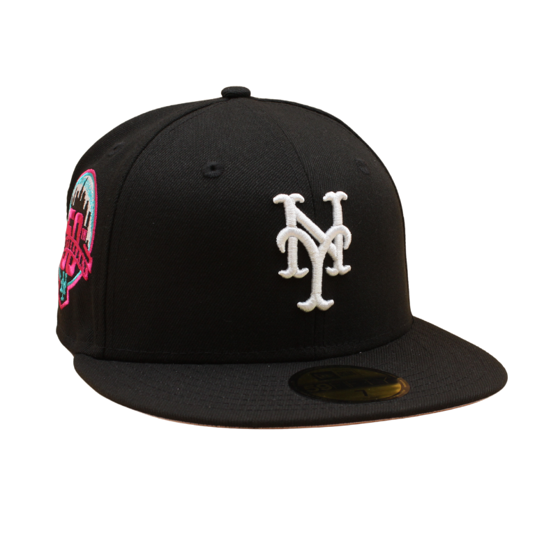 New York Mets Cooperstown 59Fifty Fitted World 50th Anniversary - Black - Headz Up 