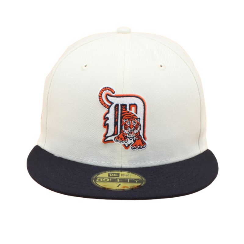 Detroit Tigers Cooperstown 59Fifty Fitted Tiger Stadium 1912-1999  - Chrome White/Navy/Orange - Headz Up 