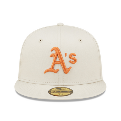 59Fifty Fitted Cap League Essential Oakland Athletics - Stone/Rust - Headz Up 