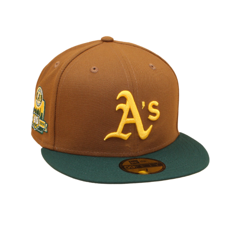 Oakland Athletics Cooperstown 59Fifty Fitted 40 Years Anniversary - Peanut/Dark Green/Gold - Headz Up 