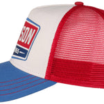 Gasoline Trucker Cap - White/Red/Blue - Headz Up 