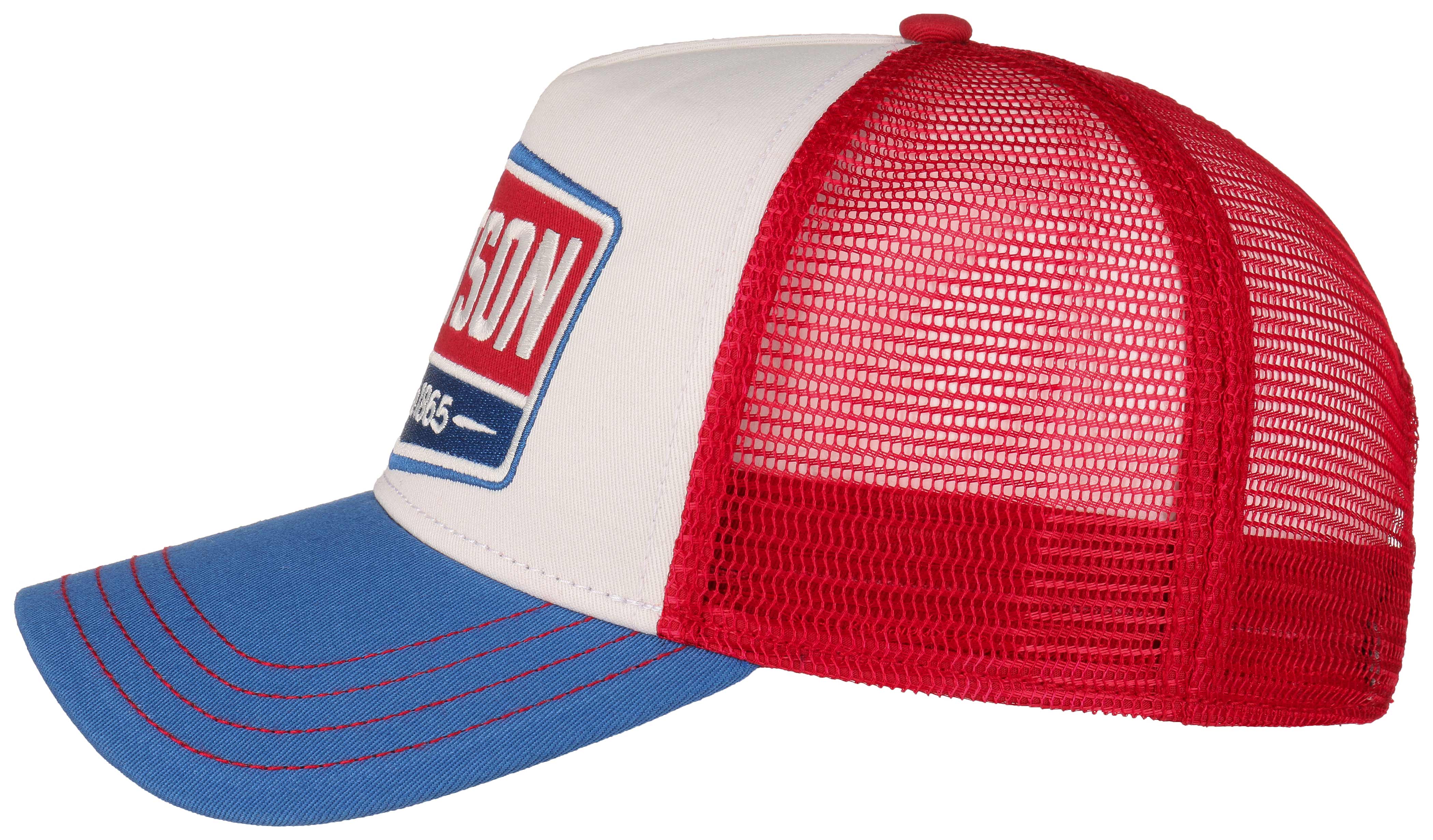 Gasoline Trucker Cap - White/Red/Blue - Headz Up 