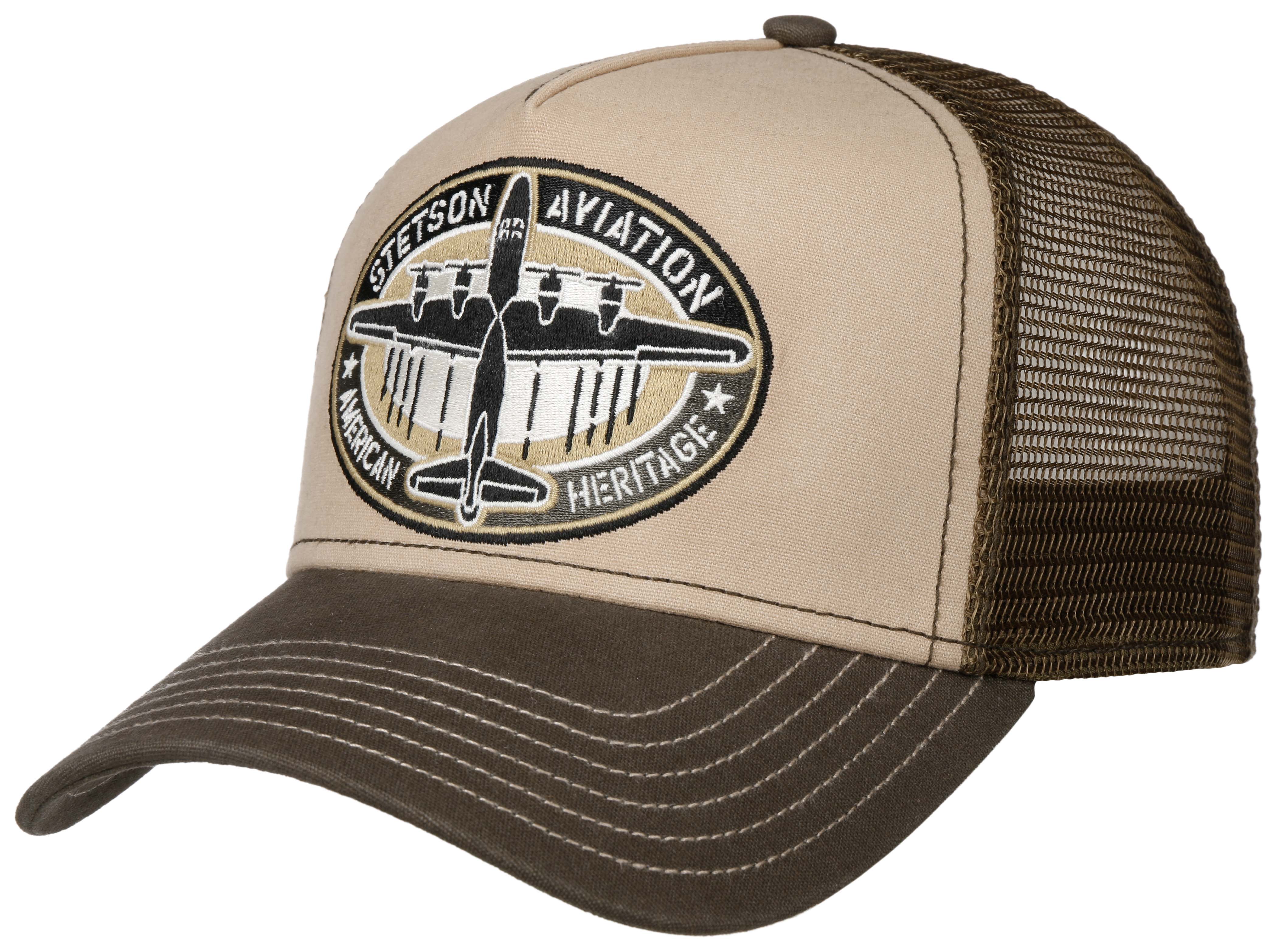 Aviation Trucker Cap - Khaki/Brown - Headz Up 