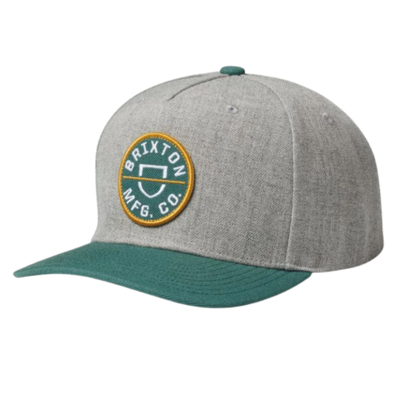 Crest C MP Snapback Cap - Heather Grey/Dark Green - Headz Up 