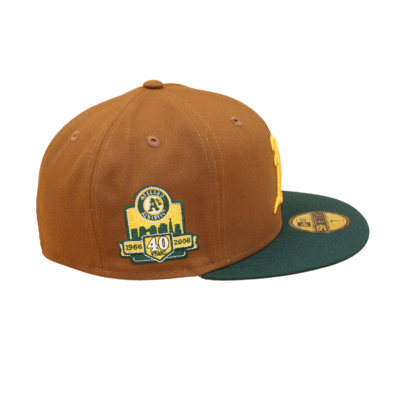 Oakland Athletics Cooperstown 59Fifty Fitted 40 Years Anniversary - Peanut/Dark Green/Gold - Headz Up 