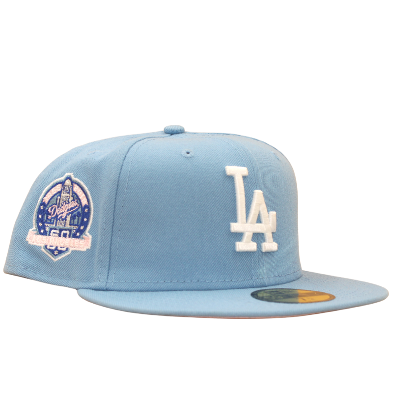 Los Angeles Dodgers Cooperstown 59Fifty Fitted 60th Anniversary - Sky Blue/Pink - Headz Up 