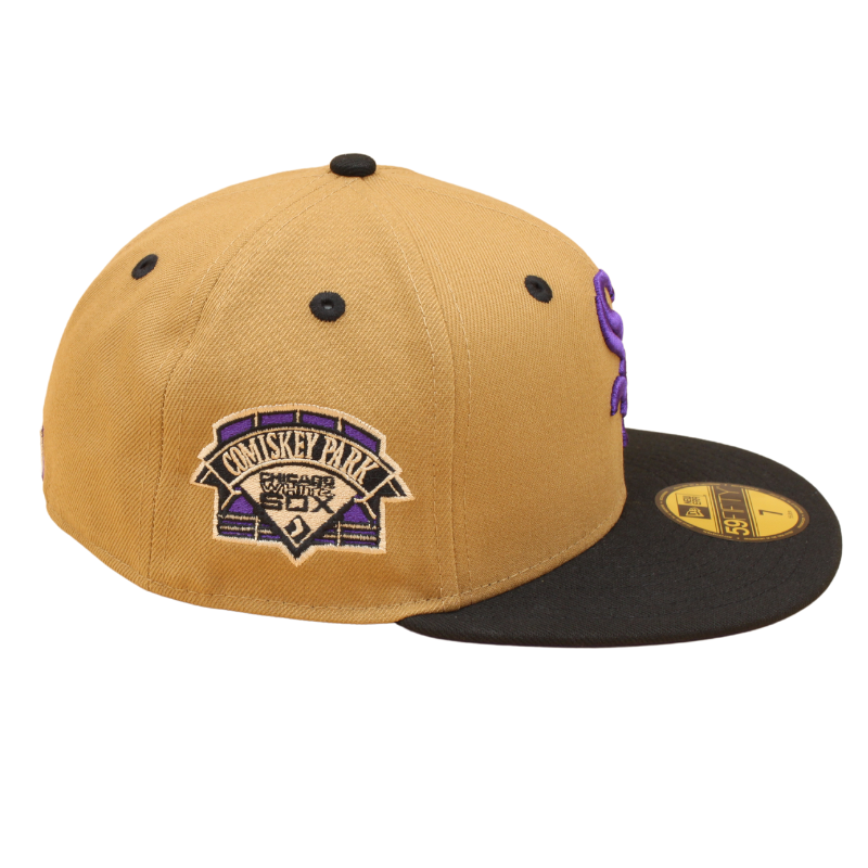 Chicago White Sox Cooperstown 59Fifty Fitted Comiskey Park - Wheat/Black/Purple - Headz Up 
