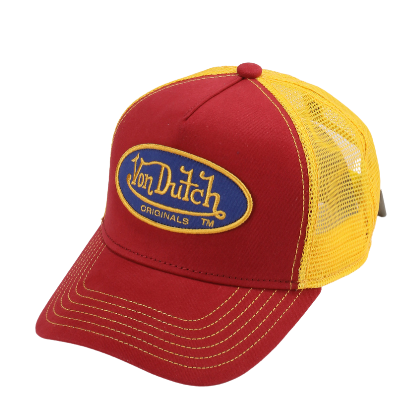 Von Dutch Boston Trucker Cap - Red/Yellow - Headz Up 