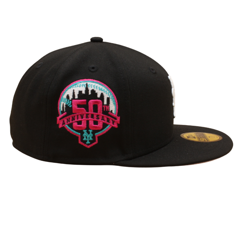 New York Mets Cooperstown 59Fifty Fitted World 50th Anniversary - Black - Headz Up 