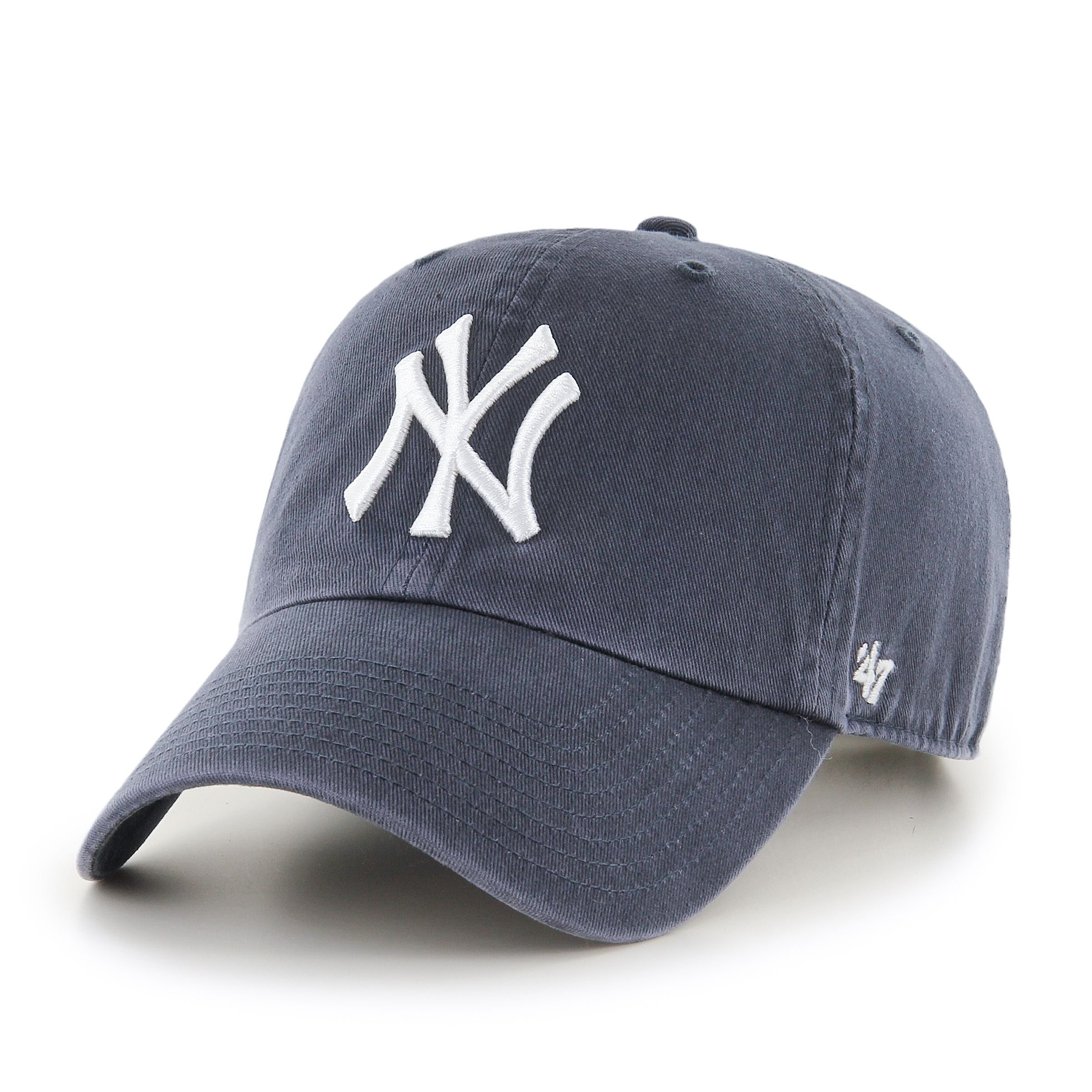 '47 New York Yankees MLB cap i vintage navy med justerbar rem og klassisk design, velegnet til sports- og fritidstilbehør.