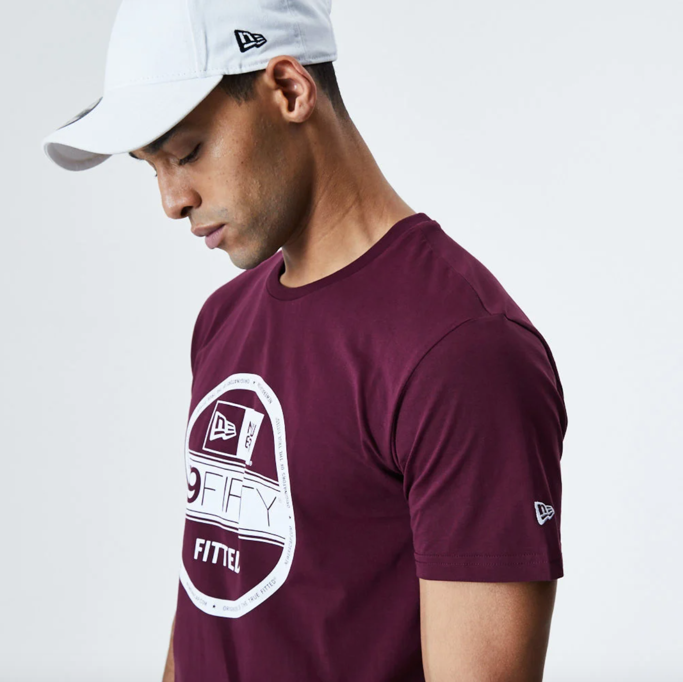 New Era Essential 59fifty Fitted Visor Sticker - Maroon - Headz Up 