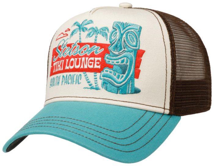 Tiki Lounge Trucker Cap - Brown/Turkis - Headz Up 